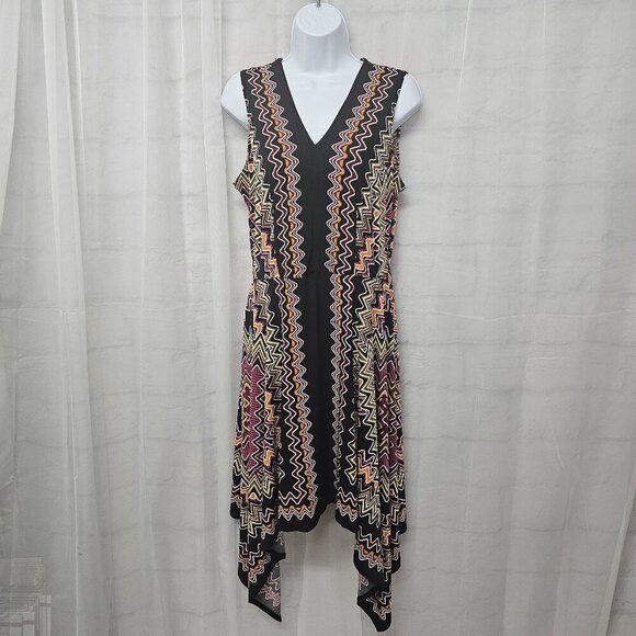 Dressbarn Dress Retro Asymmetrical Sleeveless Black Grunge 8 - Picture 2 of 15